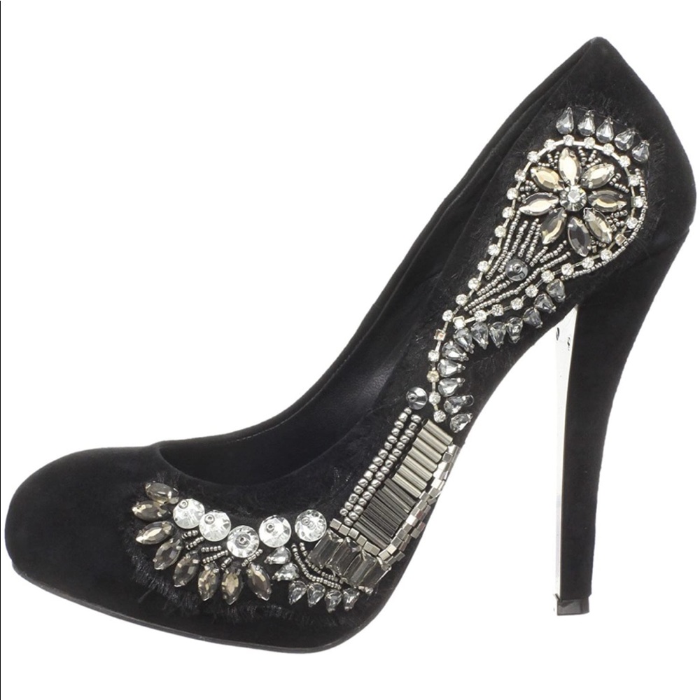 Dolce Vita Embellished Black Suede Heels